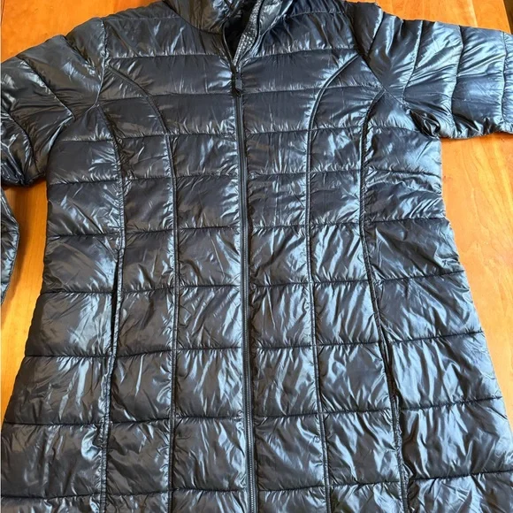 Aventura Women’s Black Long Puffer Coat XXL Hooded Lightweight Quilted Jacket - Picture 3 of 12